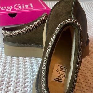 Corkys Green Platform Shoes with Zigzag Trim